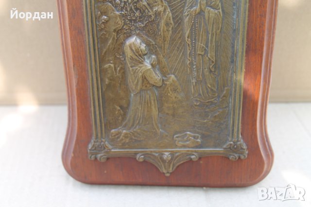 Европейска икона с латерна и дърво с месинг, снимка 5 - Антикварни и старинни предмети - 41855826