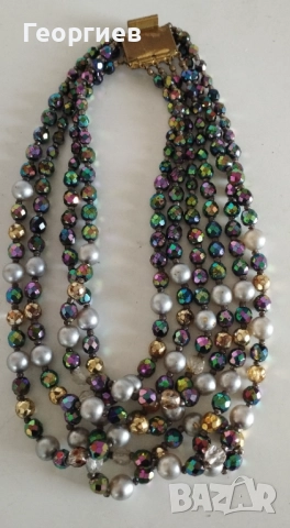 Колиета перли боядисани обици клипс,брошки., снимка 9 - Гривни - 51834024