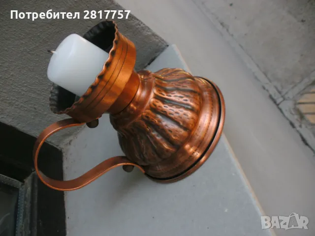 Уникален меден свещник от миналия век - като Нов !, снимка 3 - Антикварни и старинни предмети - 49832276