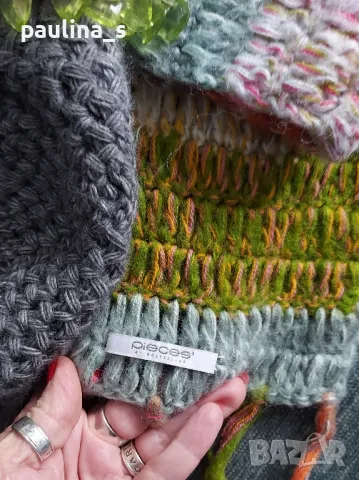 Два броя / Винтидж / Марков комплект от аксесоари - барета и шал , снимка 14 - Шапки - 44443640