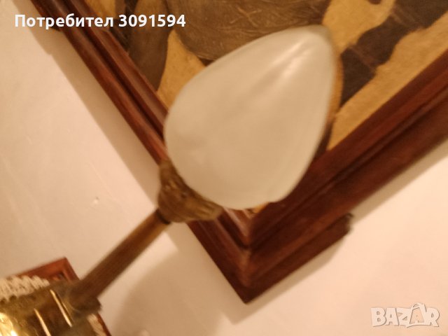 Арт Деко нощна ,настолна лампа бронз оргиналнално стъкло, снимка 8 - Антикварни и старинни предмети - 41706934