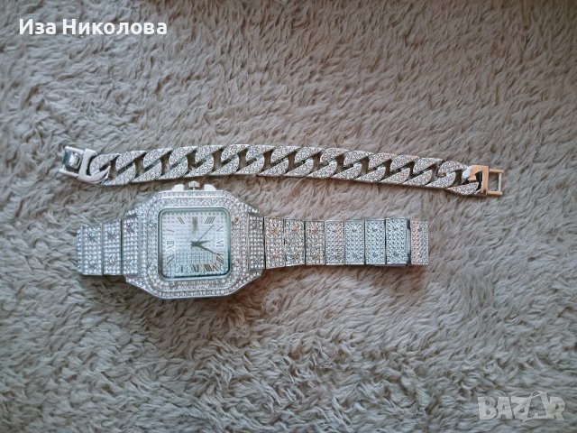 Комплект часовник с верижка, снимка 4 - Мъжки - 41637709