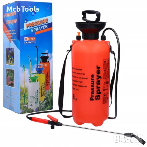 Градинска ръчна пръскачка 6, 8 литра, снимка 6 - Градинска техника - 46477162