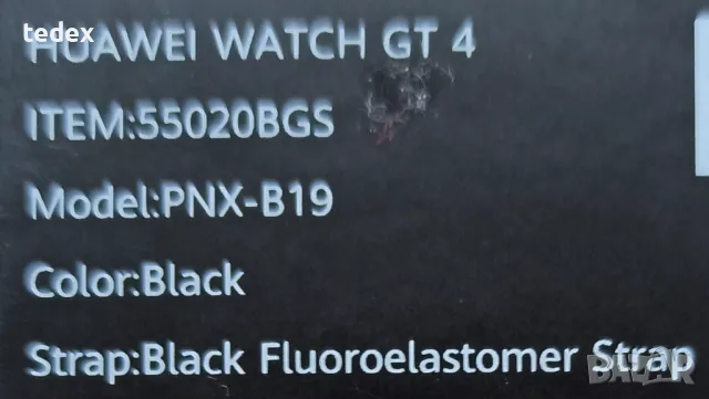 HUAWEI WATCH GT 4, BLACK, Black Fluoroelastomer Strap, 46 MM, PNX-B19, снимка 4 - Смарт часовници - 48679734