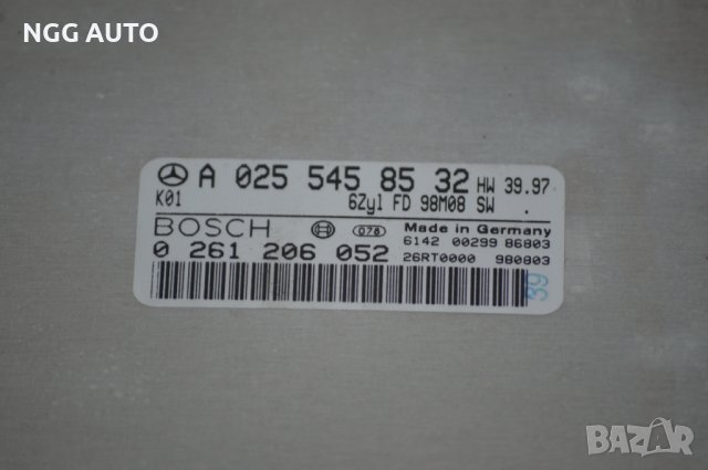 Компютър Двигател ECU MERCEDES W202 BOSCH 0 261 206 052, A 025 545 85 32, снимка 2 - Части - 39760676