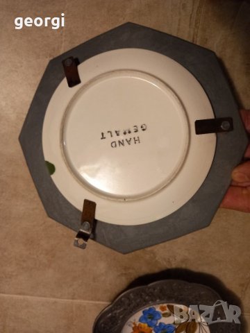 Декоративна керамична чиния с калаен обков , снимка 5 - Декорация за дома - 35827024