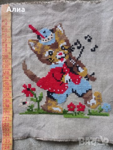 Гоблен Коте 20х20см, снимка 3 - Гоблени - 41230188