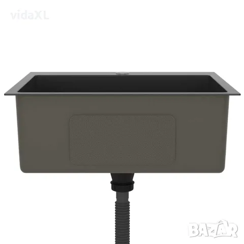vidaXL Ръчно изработена кухненска мивка, черна, неръждаема стомана, снимка 5 - Мивки - 56147702