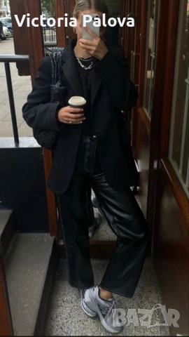 Модерен кожен панталон агнешка кожа, снимка 12 - Панталони - 38275605