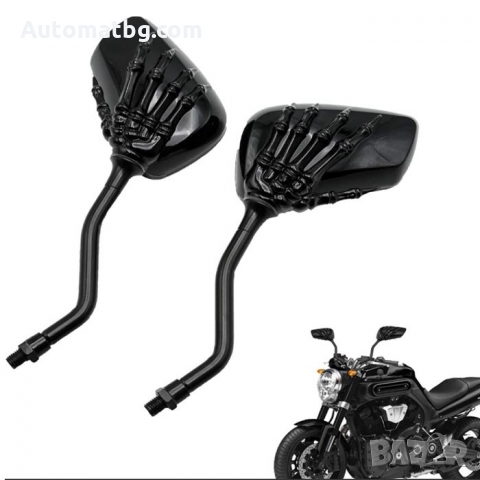 Комплект огледала за мотоциклет Automat, Универсални огледала, 8мм, 10мм, Черни, 2бр, снимка 2 - Аксесоари и консумативи - 36111850