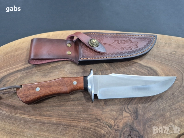 Ръчно изработен ловен нож с кожена кания,LN434, снимка 3 - Ножове - 52949939
