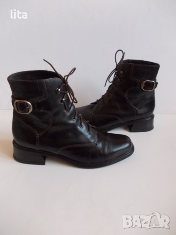 Кожени боти (тъмно-кафяви) № 38, снимка 2 - Дамски боти - 38618312
