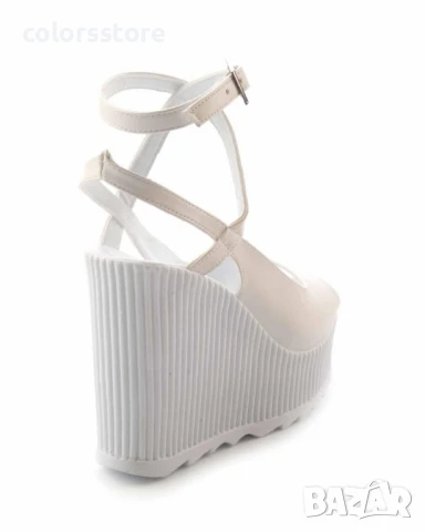 Сандали на платформа - бежова кожа с бяло ходило - 9107

, снимка 2 - Сандали - 50938607