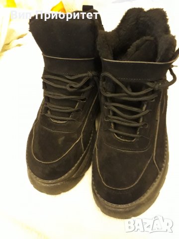 Черни зимни боти , модерни , красив впечатляващ модел , снимка 5 - Дамски боти - 39217956