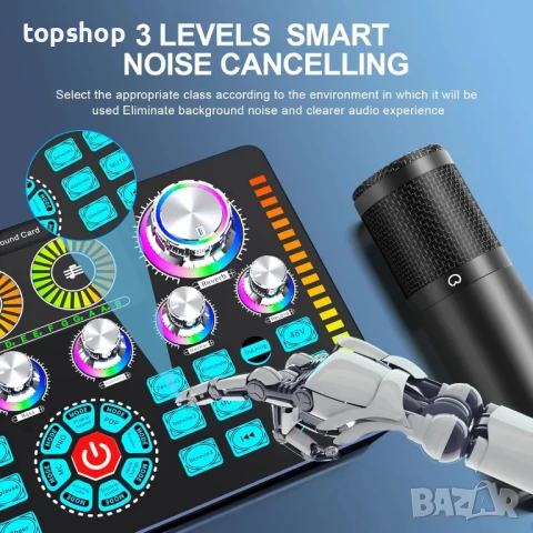 НОВ, ТЕСТВАН, пакет оборудване за подкаст Xisono, аудио интерфейс и XLR кондензаторен микрофон..., снимка 7 - Микрофони - 50555899