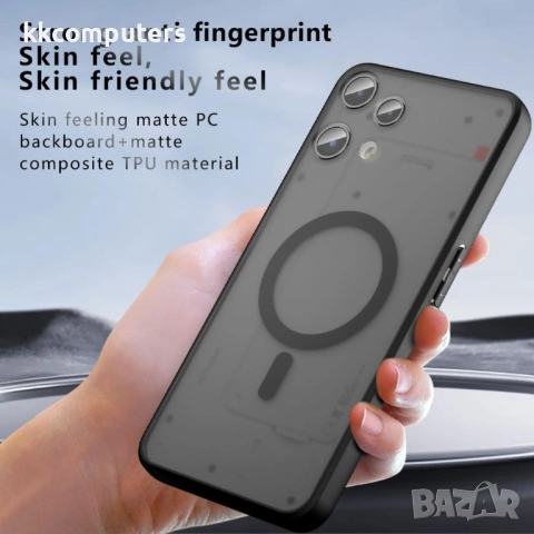 Защитен Калъф за Nothing Phone (3a) Lite 5G - PC+TPU, Матов, Магнитен, Вкл. Протектор - Прозрачно Че, снимка 5 - Резервни части за телефони - 53412719