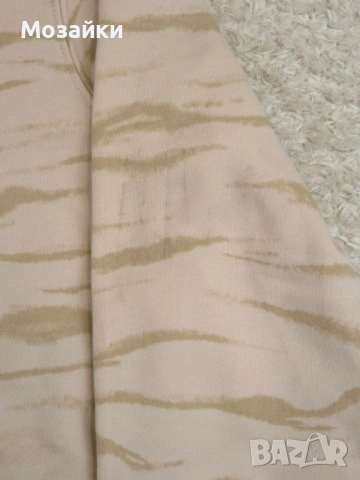 GAP Дамска качулка с бежов принт на животни и лого Arch Logo French Terry - размер L, снимка 3 - Суичъри - 53595674