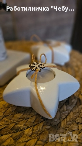 Керамичен свещник Звезда, снимка 5 - Декорация за дома - 52475273