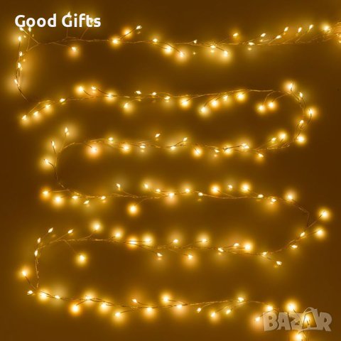 Коледни лампички, 400 LED диода, Топло бяло с програми на работа, снимка 2 - Лед осветление - 42715729