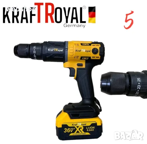 5в1 Мултифункционален Инструмент 5 Приставки Сменяеми KRAFTROYAL 36V Водоструйка Винтоверт Гайковерт, снимка 3 - Винтоверти - 48903958