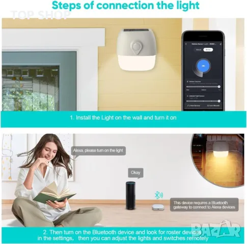 Соларна сензорна лампа с RGB, USB зареждане, IP64, работа с Alexa, снимка 5 - Соларни лампи - 49340577