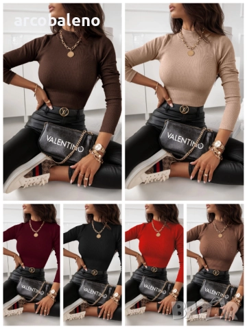 Дамска оребрена блуза с поло яка Arelikaa, 6цвята 