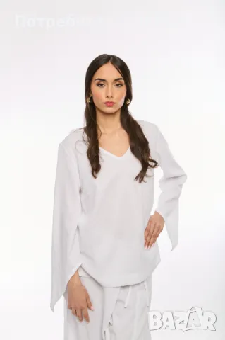 Дамска Ленена Блуза Asalia - Бяла