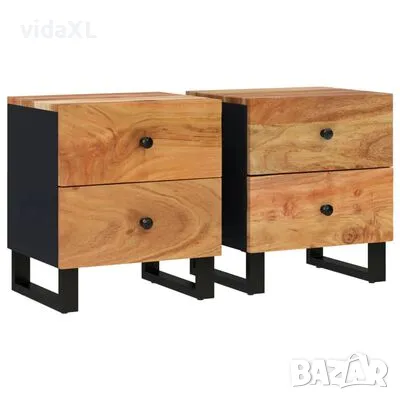 vidaXL Нощни шкафчета, 2 бр, 40x33x46 см, акация масив(SKU:345217), снимка 1 - Шкафове - 48117517