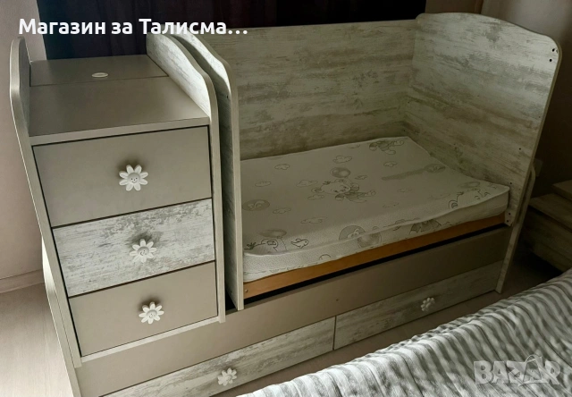 БЕБЕШКО ЛЕГЛО - ЛЮЛКА ТРАНСФОРМИРАЩО СЕ С АСАНСЬОРНА РЕШЕТКА, снимка 2 - Бебешки легла и матраци - 53570117