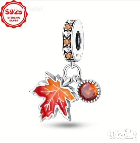 Сребърен талисман за Пандора Кленов лист