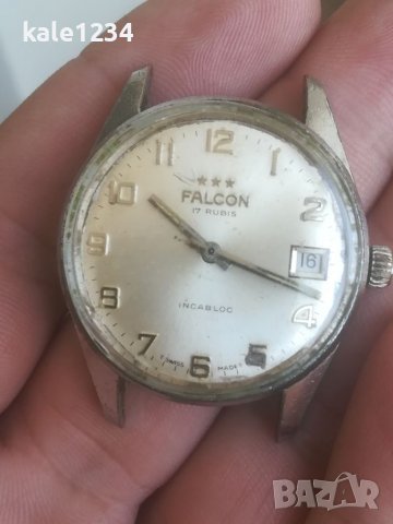Швейцарски часовник FALCON. 17rubis. Vintage watch. Swiss made. Механичен механизъм. Мъжки часовник , снимка 9 - Мъжки - 39638518