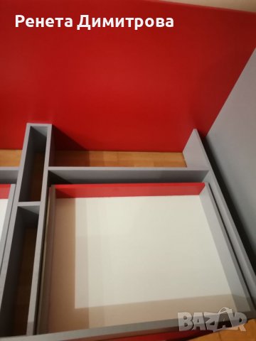 Детско/юношеско легло в цвят червено и сиво , снимка 7 - Мебели за детската стая - 38937176