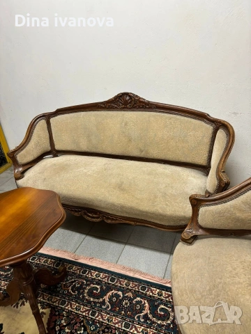 холна гарнитура  две кресла и диван , снимка 5 - Антикварни и старинни предмети - 53539142