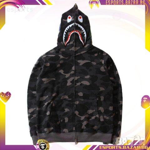 Суичър (блуза с качулка) Bape A Bathing Ape Grey Camo Сив Камуфлаж M L XL XXL
