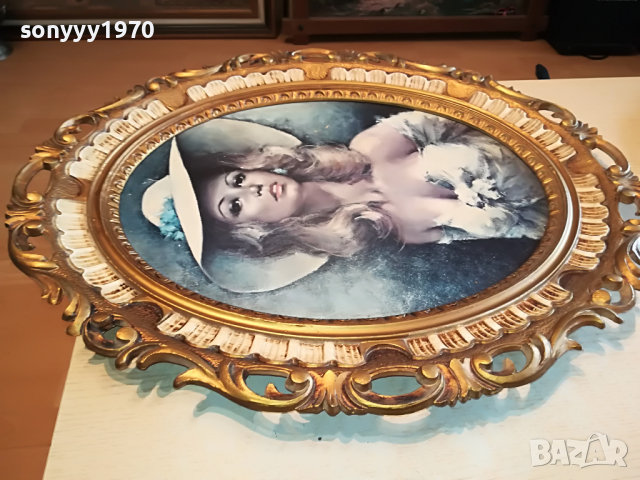 КАРТИНА КРАСИВА ДАМА-ВНОС ГЕРМАНИЯ 70Х60СМ 0704221216, снимка 7 - Антикварни и старинни предмети - 36375064