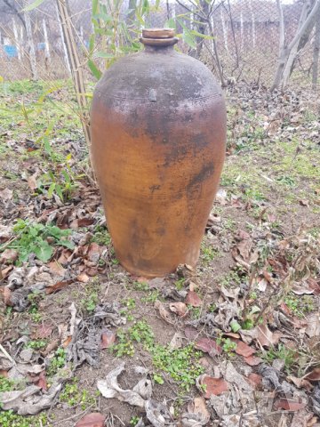 Голям стар керамичен оцетник, снимка 2 - Колекции - 35707508