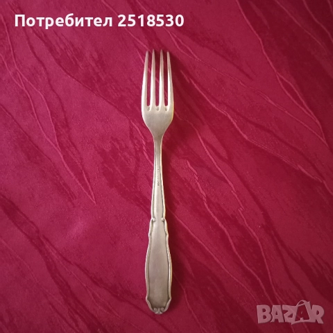 Старинна сребърна вилица, снимка 2 - Антикварни и старинни предмети - 52475491
