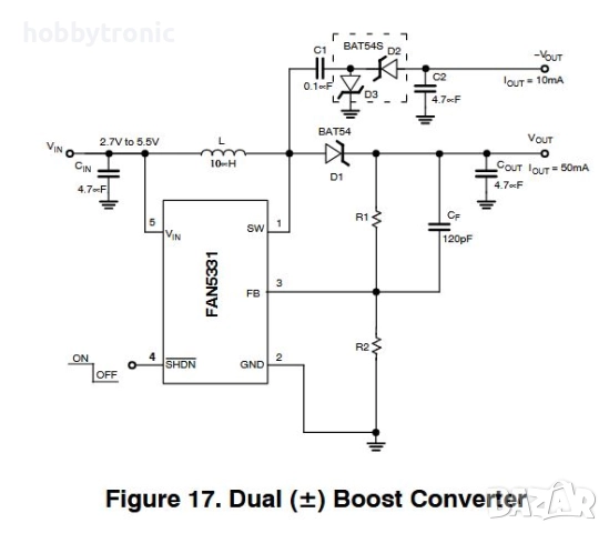FAN5331SX step up, serial LED driver 2.7-5.5V до 20V , снимка 3 - Друга електроника - 51873404