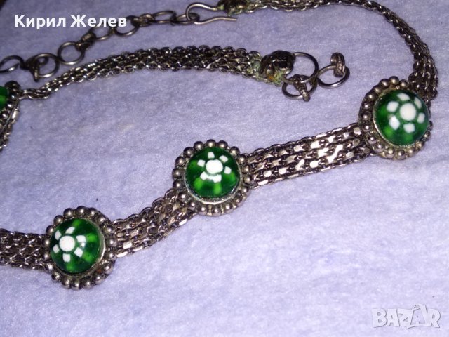 СТАРО РЕТРО ГОТИК АРТ КОЛИЕ ЧОКЪР посребрена благородна стомана с ВЕНЕЦИАНСКО СТЪКЛО МУРАНО 56641, снимка 10 - Антикварни и старинни предмети - 41751663