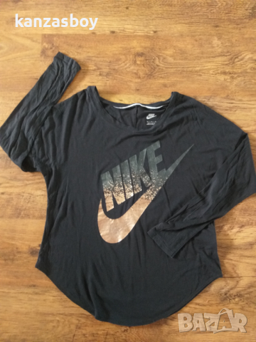 NIKE SIGNAL LS TEE METALLIC - страхотна дамска блуза КАТО НОВА, снимка 6 - Блузи с дълъг ръкав и пуловери - 36300070