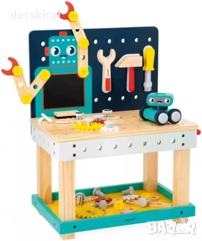 Детска играчка Janod Brico Kids - Голям работен тезгях, робот, снимка 3 - Конструктори - 47659523