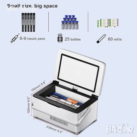 Мини преносим хладилник за инсулин и лекарства, снимка 6 - Хладилници - 48714256