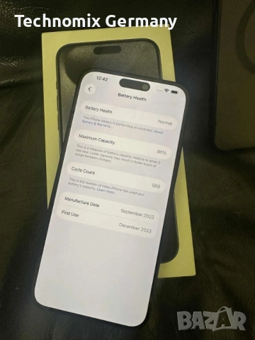  Apple iPhone 15 Pro Max 256GB, Blue Titanium, снимка 4 - Apple iPhone - 53680626