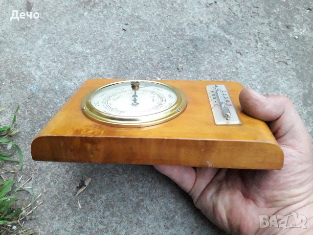 ВИНТИДЖ СТАР НЕМСКИ БАРОМЕТЪР ТЕРМОМЕТЪР В РАБОТЕЩО СЪСТОЯНИЕ, снимка 5 - Антикварни и старинни предмети - 36396097