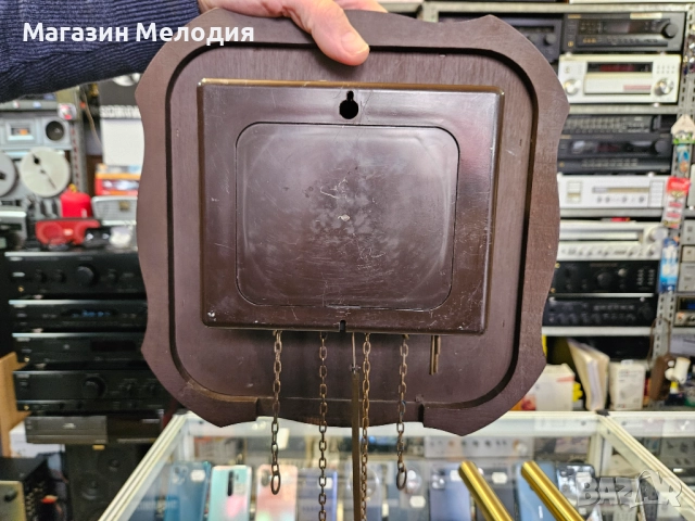 Немски стенен часовник J.schrenk с махало и тежести. Не работи, продава се за декорация или някой да, снимка 16 - Стенни часовници - 50575677