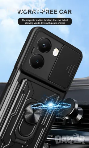 Xiaomi Poco X7 Pro / X7 / RING CARD SLOT Удароустойчив кейс калъф гръб със слот за карта, снимка 3 - Калъфи, кейсове - 49744884