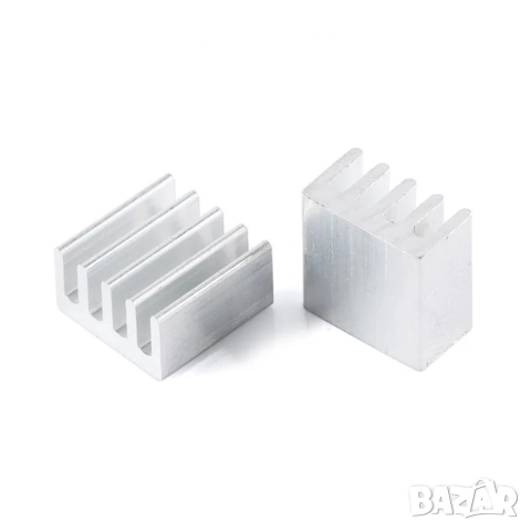 Алуминиев радиатор 8x8.8x5 мм за охлаждане за електронни компоненти, снимка 2 - Друга електроника - 51494904