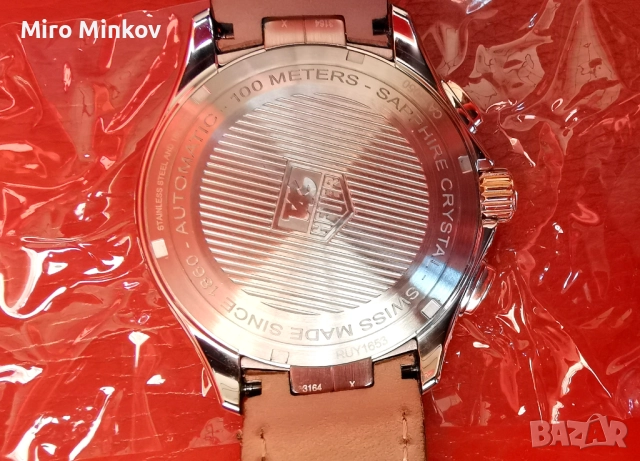 ПРОДАВАМ ЗЛАТЕН ЧАСОВНИК TAG HAUER, модел LINK Calibre 16, като нов, снимка 6 - Мъжки - 52707003