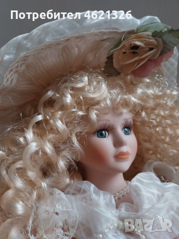 Винтидж френска порцеланова кукла от 80-те години, викториански стил, снимка 3 - Декорация за дома - 52043355