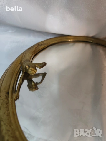 Антикварно настолно огледало с оглеждаща се жена, снимка 7 - Антикварни и старинни предмети - 53836175